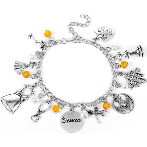 Fashion Jewelry Bracelet Outlander Scottish Thistle Scotland Celtics Knot Stethoscope Bangles Bracelet Wristhand Women Girl Gift