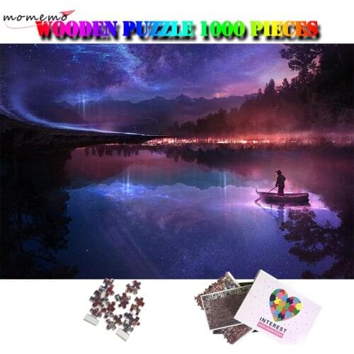 MOMEMO Stars Light Night Puzzle 1000 Pieces Adults Wooden Jigsaw Puzzles Beautiful Landscape Puzzle 1000 Piezas Adulto Gifts Toy