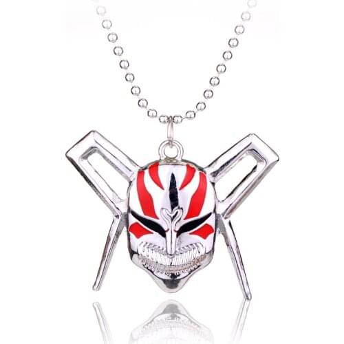 MQCHUN Anime Jewelry Bleach Metal Necklace Kurosaki Ichigo Mask Logo Pendant Necklace Cosplay Accessories Jewelry-30