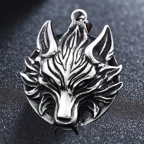 Punk Viking Wolf Pendant Men Stainless Steel Animal Pendants Jewelry-Accessories
