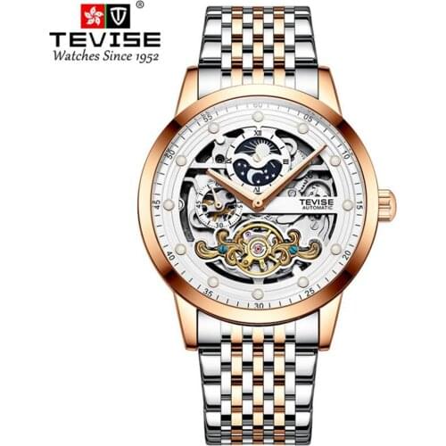 TEVISE Brand Men Automatic Mechanical Watch Fashion Sport Tourbillon Fashion Casual Steel Strap New Watches Relogio Masculino