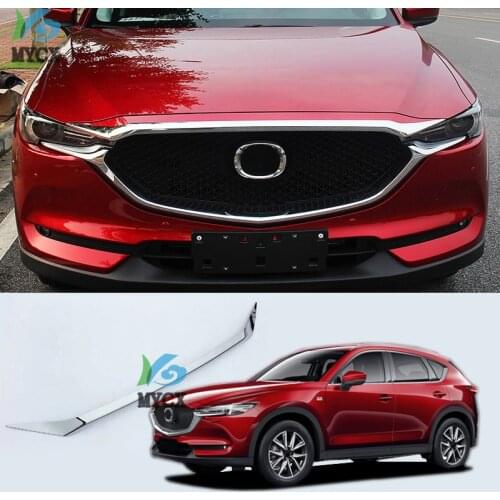 FIT For Mazda CX5 CX-5 CX 5 2017 2018 2019 ABS Chrome Grille Grill Engine Hood Sticker Cover Trim Molding car styling