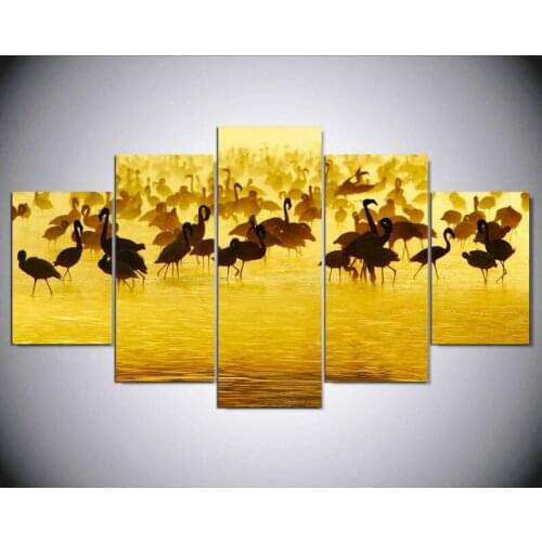 Wall Art Unframed Painting Group of Cranes Animal Canvas Painting On The Wall Pictures For Living Room Large Modular Pictures
