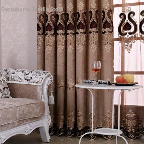 2021 New High-end European-style Chenille Embroidered Blackout Curtains for Living Room, Bedroom, Study Room Curtains Customized