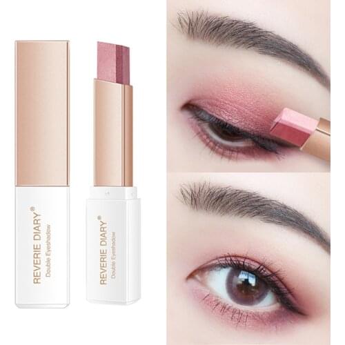 New Eyeshadow Stick Stereo Gradien Shimmer Double Color Eye Shadow Cream Pen Eye Makeup Cosmetics Tool Waterproof