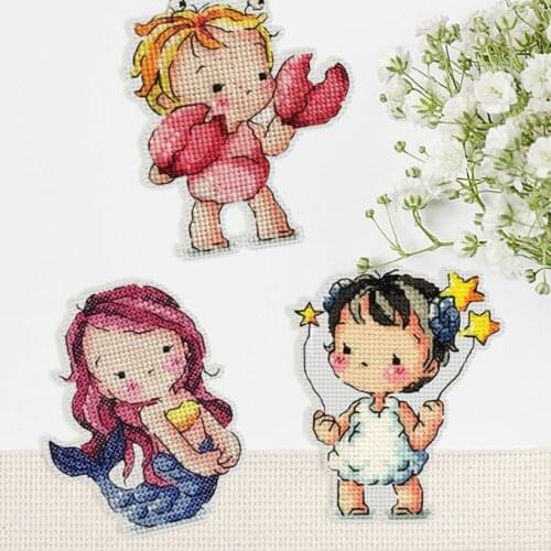 Plastic aida Decoration Home Decor Homfun Craft Christmas Cross Stich Set Counted DIY Cross Stitch Kits Refridgerator Magnets