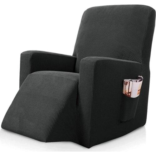 Stretch Recliner Slipcover Latest Jacquard Recliner Chair Cover with Side Pocket Anti-Slip Fitted Recliner Cover Couch protector