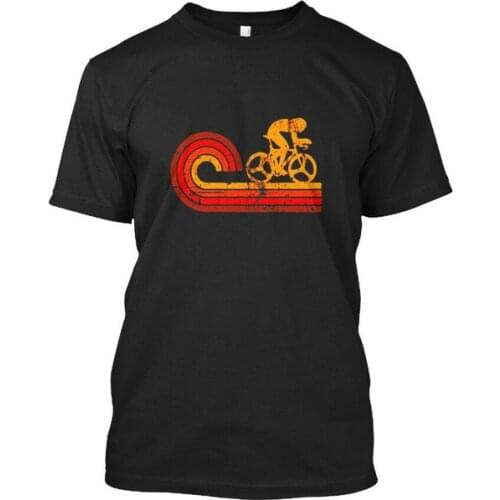 Retro Style Cyclist Silhouette Cycling T Standard Unisex T-shirt (S-5XL)