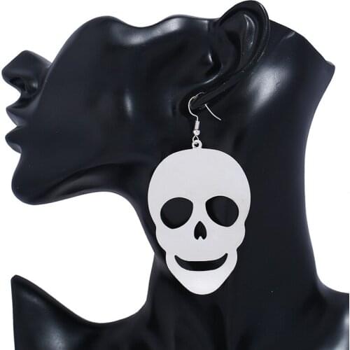 Skull Earrings Face Geometric Men Women Man Colorful 2020 Skeleton Korean Dangle Earrings Pendientes Mujer Moda 2018 Brincos