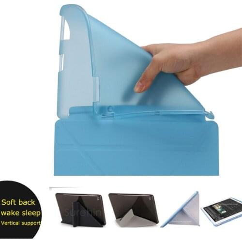 SUREHIN Soft vertical support for apple ipad case with tpu silicone back cover for ipad 2 3 ipad 4 case leather slim thin