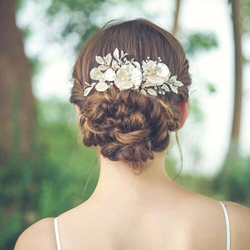 Wedding Tiara Hair Comb Hair Accessories Women Pearl Rhinestone Hair Comb Jewelry Handmade Headdress Wedding Bride ornaments