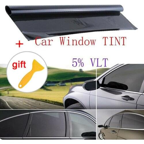 39" X 20 Car Window Tint Glas Film VLT 5%Black Sunshade Sticker Auto Window Foils Solar Protection Exterior Accessories