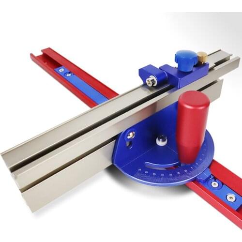 Miter Gauge Aluminium Profile Fence W/ Track Stop Miter Gauge Sawing Assembly Ruler for Table Saw Woodworking Tools DIY