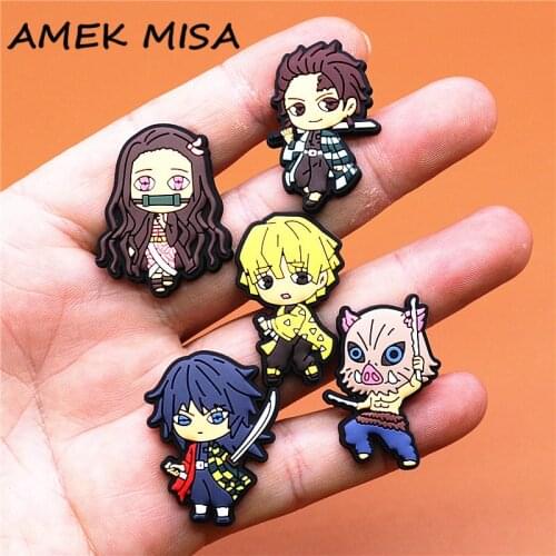 Japan Comics Style PVC Shoe Charms Cute Sandals Accessories Shoes Buckle Decorations fit Croc JIBZ Kids X-mas Party Gifts U253