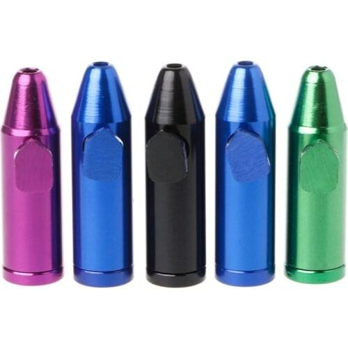 ZRLOWR 1pc Metal Aluminum Snorter Sniffer Snuff Snorter Powder Bullet Dispenser Boxes