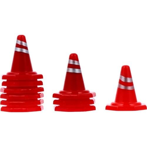 10Pcs Sand Table Road Cones Durable Lightweight Practical Traffic Roadblocks Simulation Traffic Signs Sand Table Props for Class