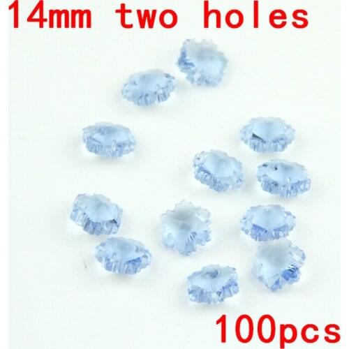 New 100pcs Lt Blue 14mm Snowflake Beads Chandelier Beads For Home/Livingroom/Dining Room/Hotel Ceiling Lights Decoration
