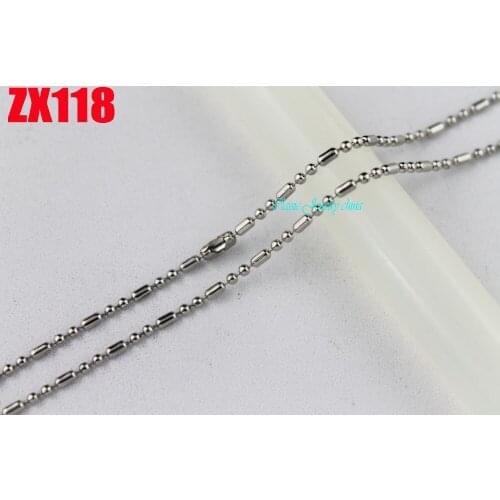 14"-38" with waist buckle 1.5mm 2+1 ball chain stainless steel beads chain necklace women jewelry chains 200pcs ZX118