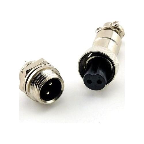 2PIN 12mm GX12-2 core aviation plug cable connector plug + socket 5 pairs