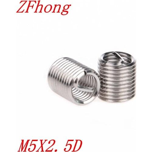 50pcs M5 M5*2.5D stainless steel wire thread insert