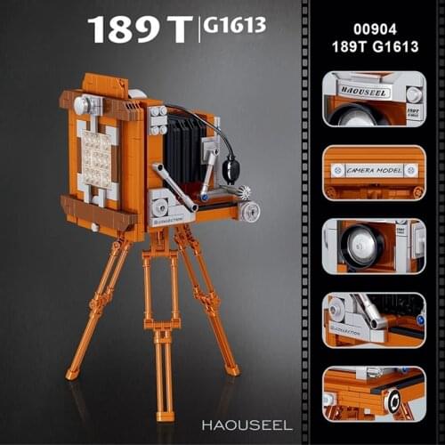 694pcs Retro Camera Building Block MOC Creative Polaroid Pink Film Digital Camera Model DIY Bricks Toys For Children Gifts