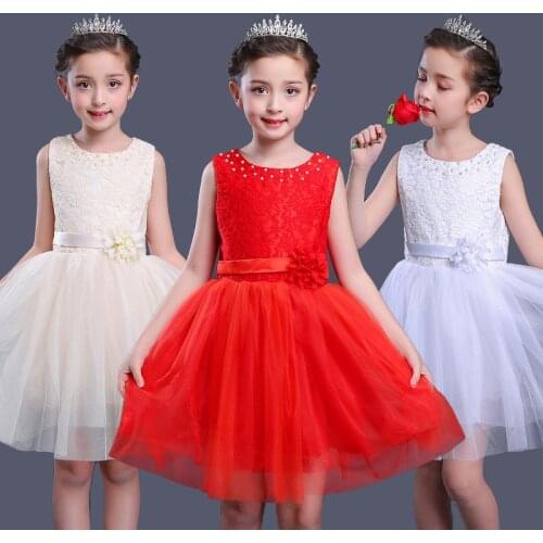 Children catwalk princess dress flower girl wedding fluffy skirt girls birthday piano costumes