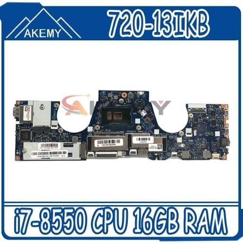 For Lenovo Ideapad 720-13IKB Laptop Motherboard 5B20Q10896 DIZY6 LA-E551P i7-8550 CPU 16GB RAM