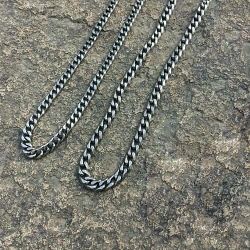 7 MM Pure Titanium Medium Curbed Chain Necklace for Sensitive Skin Nickel Free Jewelry Hypoallergenic