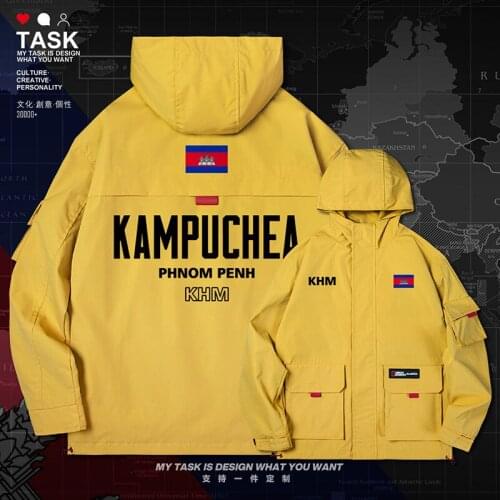 Cambodia Kampuchea KHM men jacket hooded nation flag mens clothing fashion long sleeve mens casual for men top clothes autumn