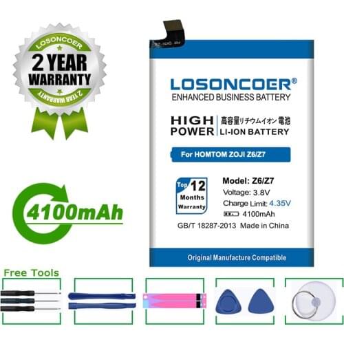 LOSONCOER Battery 4100mAh For HOMTOM ZOJi Z6 / ZOJI Z7 Battery