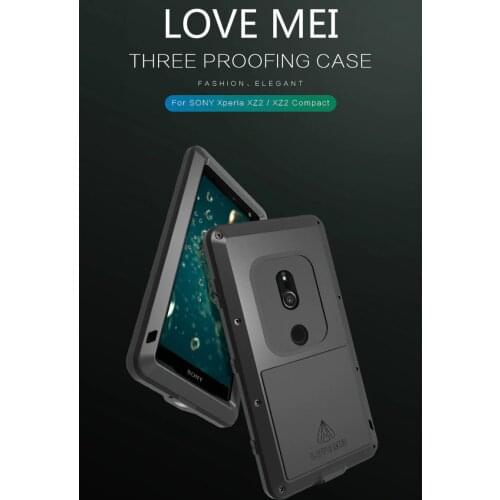 Love Mei Powerful Case For Sony Xperia XZ2 Shock Dirt Proof Water Metal Armor Cover Phone Case for Sony Xperia XZ2 Compact Case