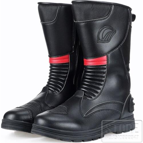 Men Motocross Boots Off-Road Speed Biker Motorbike Riding Moto Boots Feet Protection Motorcycle Microfiber Leather Shoes