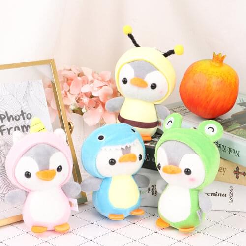 1 Pc 12CM Penguin Stuffed Plush Animal Pendant Keychain Doll Stroller Toys For Children Kids Small Mini Plush Toys