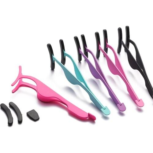 Stainless Steel Eyelash Eyebrow Tweezer Flase Eyelash Transplanting Nipper Eyelash Assistant Tools Face Beauty Tools E1168