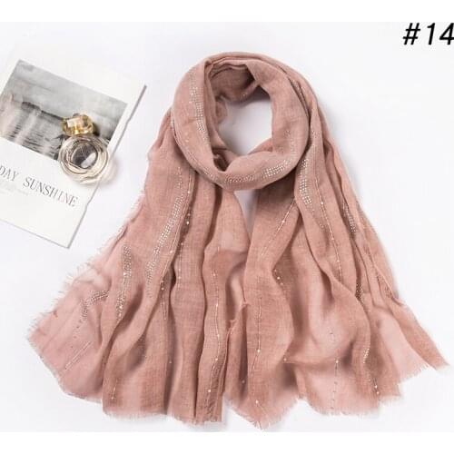 New Wholesale Linen Viscose Cotton Hijab Scarf Shinny Diamonds With Glitter Femme Musulman Shawls Islamic Headscarf