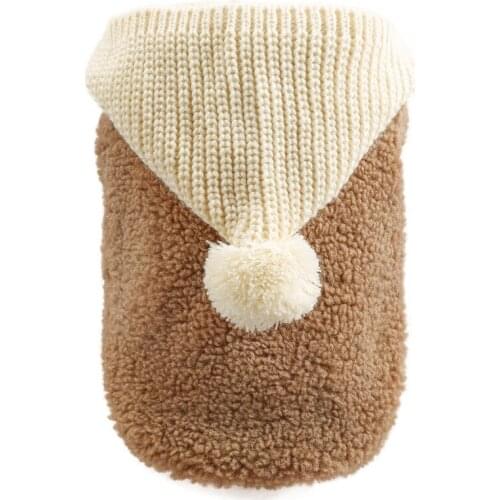 New Pet Dogs Cats Warm Solf Autumn and Winter Plus Velvet Teddy Bichon Clothes Lamb Woolen Cap Waistcoat Hat and Fur Clothing