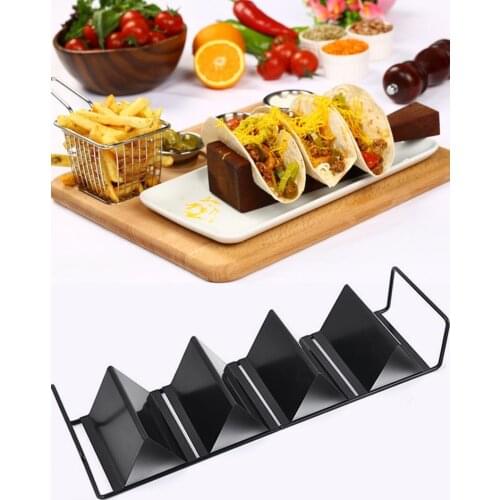 Stainless Steel Tacos Holder Frame Mexican W-shaped Pancake Rack Corn Hot Dog Spring Roll Rack Iron Tray Plate Cake Toast Holder