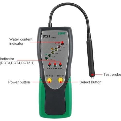 DY23 Car Brake Fluid Tester Detector Test Instrument Accurate Automotive Water Content Check Oil Quality DOT