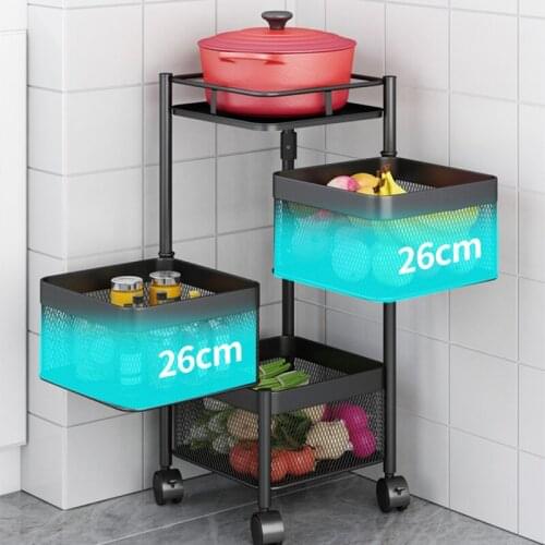 HOT Convenient Shelf Square Rotation Multi-layer Storage Rack Sundries Fruit Basket Shelf Supplies Kitchen Bathroom Organizer