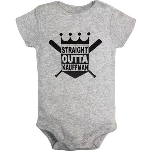 Straight Outta Kauffman KC Royals Bad Boys Kansas City Newborn Baby Girl Boys Clothes Short Sleeve Romper Outfits 100% Cotton