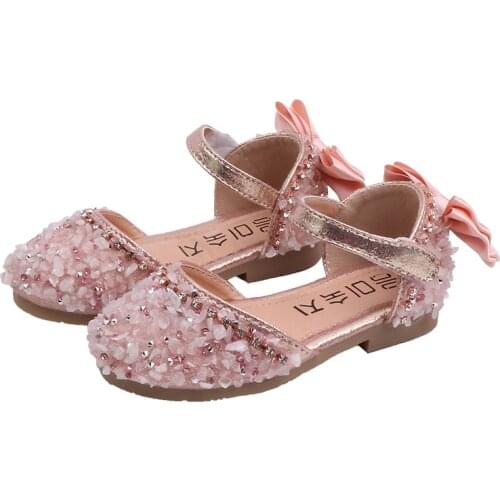 Newest Summer Kids Shoes 2020 Fashion Sweet Children Sandals For Girls Toddler Baby Breathable Bowknot Crystal Princess Sandals