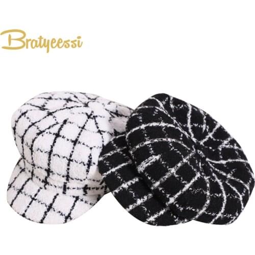 Fashion Baby Hat for Girls Plaid Autumn Winter Baby Cap Kids Hats Children Cap Baby Girl Hat for 2-6 Years