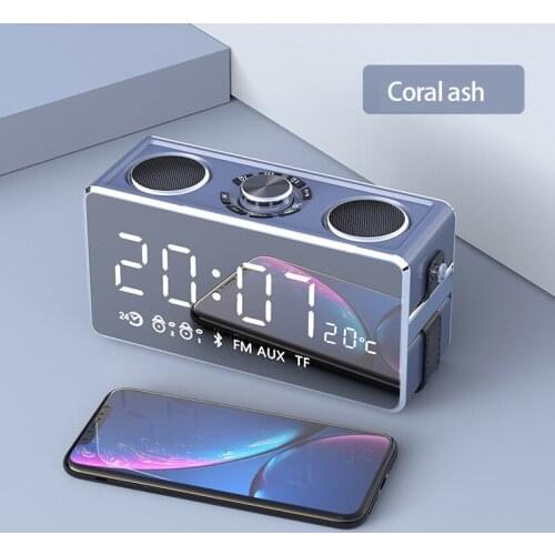 SOAIY S18 Wireless Bluetooth FM Speakers Music Stereo Bass Outdoor Car Clock LED Support TF Mirror Portable Mini Subwoofer