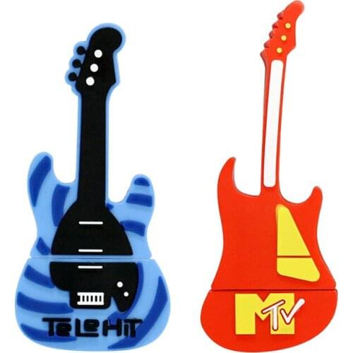 USB 2.0 Flash U Disk Red Blue Music Electric Guitar Funny Gift Pendrive 64GB 16GB 32GB 4GB 8GB Pen Drive Memory Stick