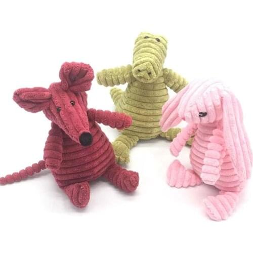Corduroy Dog Toys for Small Large Dogs Animal Shape Plush Pet Puppy Squeaky Chew Bite Resistant Toy Pets Accessories Supplies