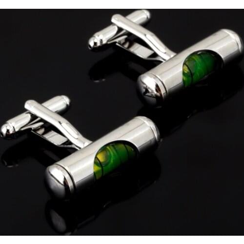 Blue water level Cufflinks for Mens Jewelry Shirt Cufflink Brand Cuff Buttons Silvery Cuff Link High Quality Christma gift