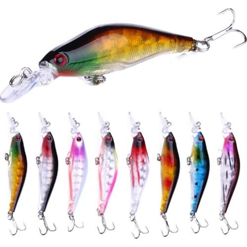 1pcs/lot 8cm 6.3g High Quality minnow fishing lure 3D eyes crankbait Hard bait wobbler fishing tackle Pike Carp Bass Fishing