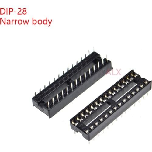 10PCS Narrow body DIP28 IC SOCKET DIP CHIP TEST HOLDER Adaptor 28 PIN dip-28 DIP 28PIN 28p 2.54MM PITCH CONNECTOR