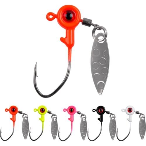 10PCS Jig Heads Freshwater Fishing Lures Jig Head With Eye Ball Painted Hooks Fishing Jigs For Bass Crappie
