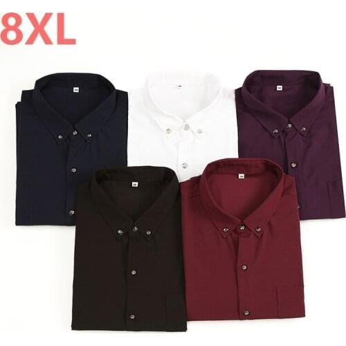 10XL 8XL 6XL 5XL 4XL New Spring Autumn Dress Shirts Mens Casual Shirt Casual Men Plus Size Loose Fit Social Shirts